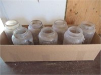 (7) Large Kerr Glass Canning Jars