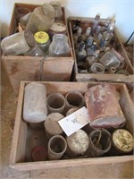 (3) Wood Crates of Misc Glass Bottles and Jars