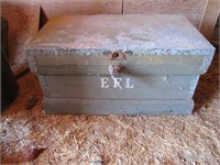 Wood Trunk with Misc Hand Tools