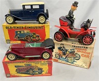 3 Boxed Japanese Old Time Vehicles
