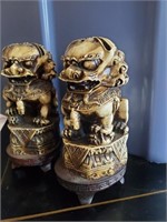 Vintage Chinese Foo Dogs, 2 of, Asian Decor, Gorge