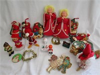 Vintage Christmas Handmade Cloth Dolls