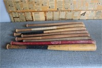 8 Vintage Wooden Baseball Bats