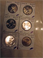 6 UNC. KENNEDY HALF DOLLARS