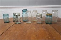 Vintage/Antique Mason Jars - Blue, Clear, Aqua