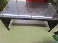 Small Wicker Patio Table With Glass Top18"x33"