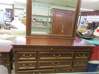 Beautiful Dresser With Mirror 64"Wx19"D