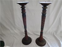Roman Red Candle Holders 21"T