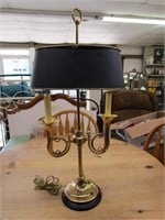 Vintage Wildwood Brass French Horn Lamp 28"T