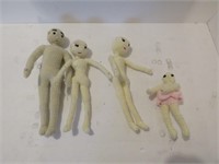 small family of crochet dolls