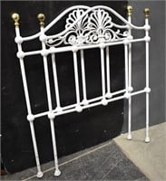 White "Ornate" Cast Iron Twin Bed Frame Headboard