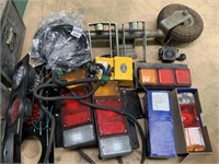 ASSORTED TAIL LIGHTS & TRAILOR ACCESSORIES,