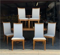 Large Two Pedestal Oak Table & 6 Chairs