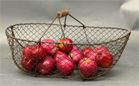 Antique Bale Handle Apple Basket