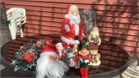 Vintage Christmas Blow Mold, Elf, Santa, Snowman
