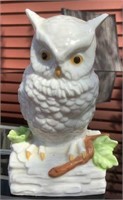 6" Lefton White Ceramic Owl Lamp