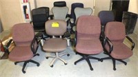 (11) Secretary Chairs with Casters (Assorted Lot)