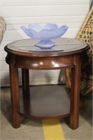 Quality modern glass top matching end table
