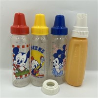 Vintage Baby Bottles Mickey, Minnie, Goofy