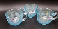 3 Nwood ice blue punch cups 1 money