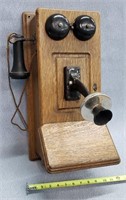 Antique Western Wooden Wall Telephone