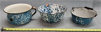 Blue Swirled Granite Ware