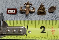 2-10K Gold Pins & 2 Other Gold Pins