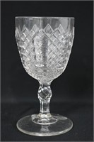 Early Pressed Glass Goblet "Jacob's Ladder"