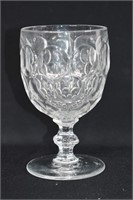 Heisey Early Pressed Glass Goblet "Whirlpool"