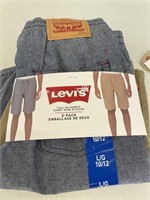 LEVIS 2 PACK OF YOUTH PULL ON SHORTS LARGE 10/12