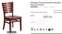 Mahogany Finished Slat Back Wooden Chair