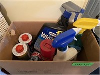 BOX LOT: Household Cleaners, Etc.