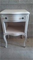 White rustic end table