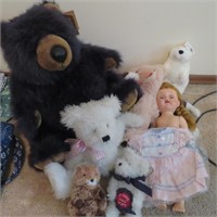 Bears and Doll with Dress