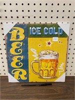 WOOD SIGN - ICE COLD BEER