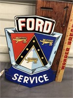 FORD SERVICES PORCELAIN ENAMEL SIGN 7.5X10.5"