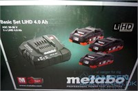 3 stk. akku m/lader, Metabo 30-36V, LiHD 4.0 Ah