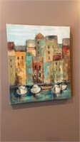Abstract Oil painting Old Town Port Silvia
