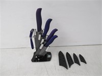 Xyj Ceramic Kitchen Knife Set, 6 Pieces, Purple