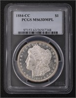 1884 MS63 DMPL Carson CIty Morgan Silver Dollar