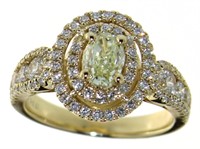 14kt Gold 1.66 ct Oval Yellow Diamond Ring