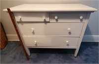 White Four Drawer Wooden Dresser