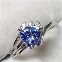 $1770 10K Tanzanite,  Diamond Ring EC57-56