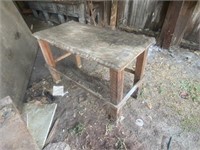 Rustic Wood Shop Table