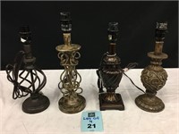 Lot of 4 Small Table Lamps
