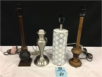 Lot of 4 Assorted Table lamps