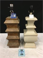 Lot of 2 J. Hunt Home Wooden Table Lamps