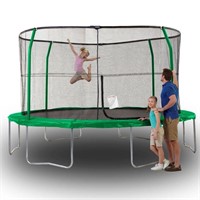 14' Trampoline, with Enclosure, Green
