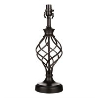 Lot of 2 Twisted Iron Cage Lamp Bases, Black