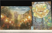 Lot of 2 Hanging Art Pieces